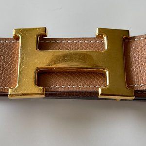HERMES Constance Reversible Belt Leather 96